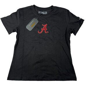 Pro Standard Womens‎ Medium Black Alabama Crimson Tide Logo Football T-Shirt NWT